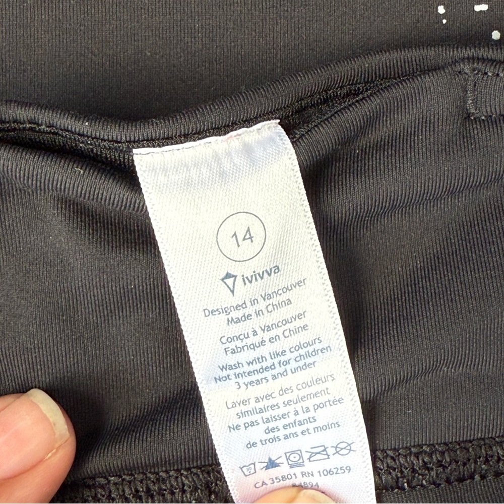 Ivivva Black and White Kids Leggings #138 - Picture 3 of 3